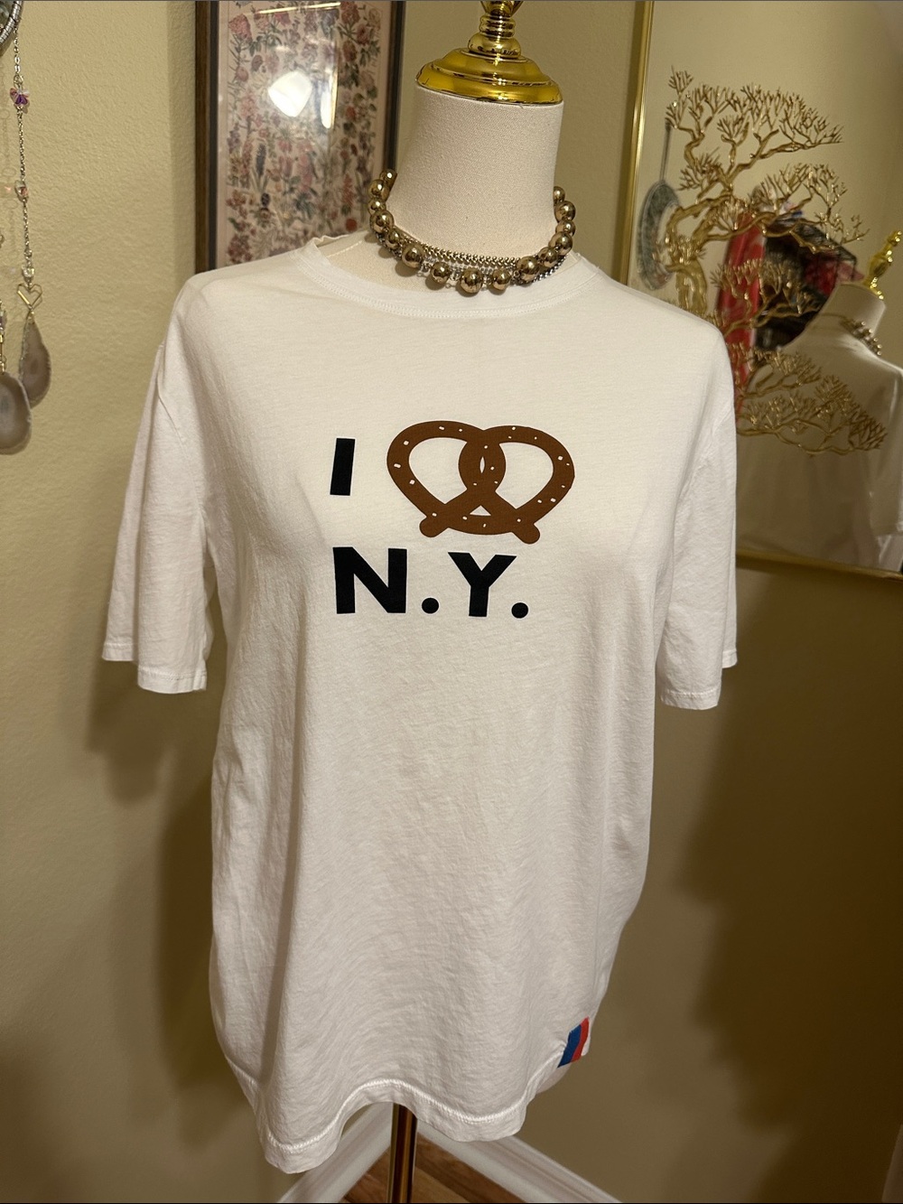 KULE White 'I (Pretzel) N.Y.' Short Sleeve Graphic Tee Size S